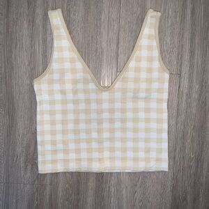 Checkered | brown and white | tank